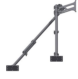 Kit ancoraggio a muro con piastra + 2 coppie tubi con piastre 9 fori - codice 03370