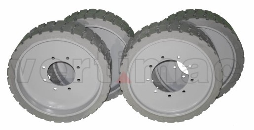 SET DI 4 RUOTE ANTITRACCIA: DUE ANTERIORI FISSE + DUE POSTERIORI STERZANTI - codice TI-227NM-G