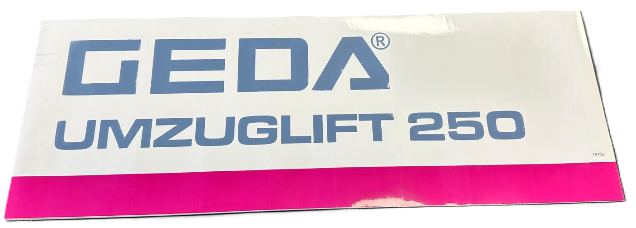 PVC LABEL 'GEDA UZL 250' - codice 18704