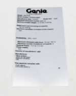 SERIAL # LABEL,MYLAR 4X8*** - identificativo macchina Genie - codice 77046GT
