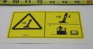 Adesivo tip over tilt alarm - codice 114338GT