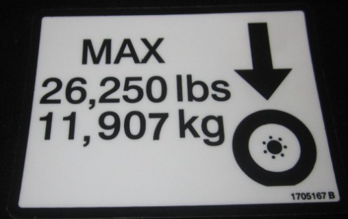 DECAL,26250 MAX TIRE LOAD - codice 1705167
