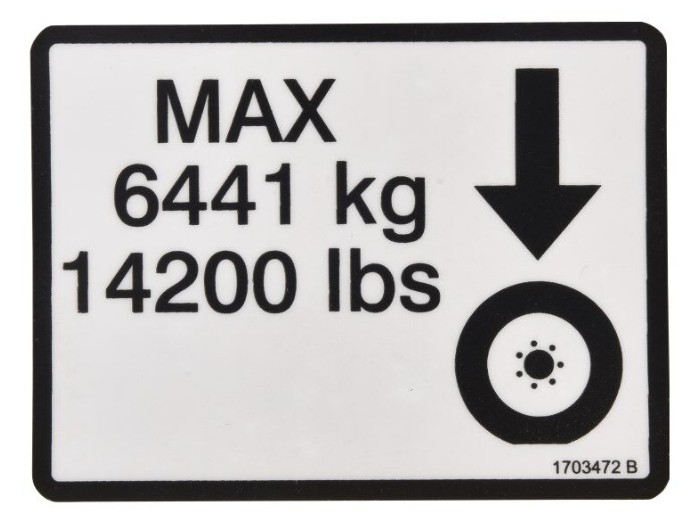 DECAL,MAX TIRE LOAD - codice 1703472