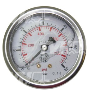 MANOMETRO 0-60 BAR 1/4 DIN CASSA INOX - codice 900006011