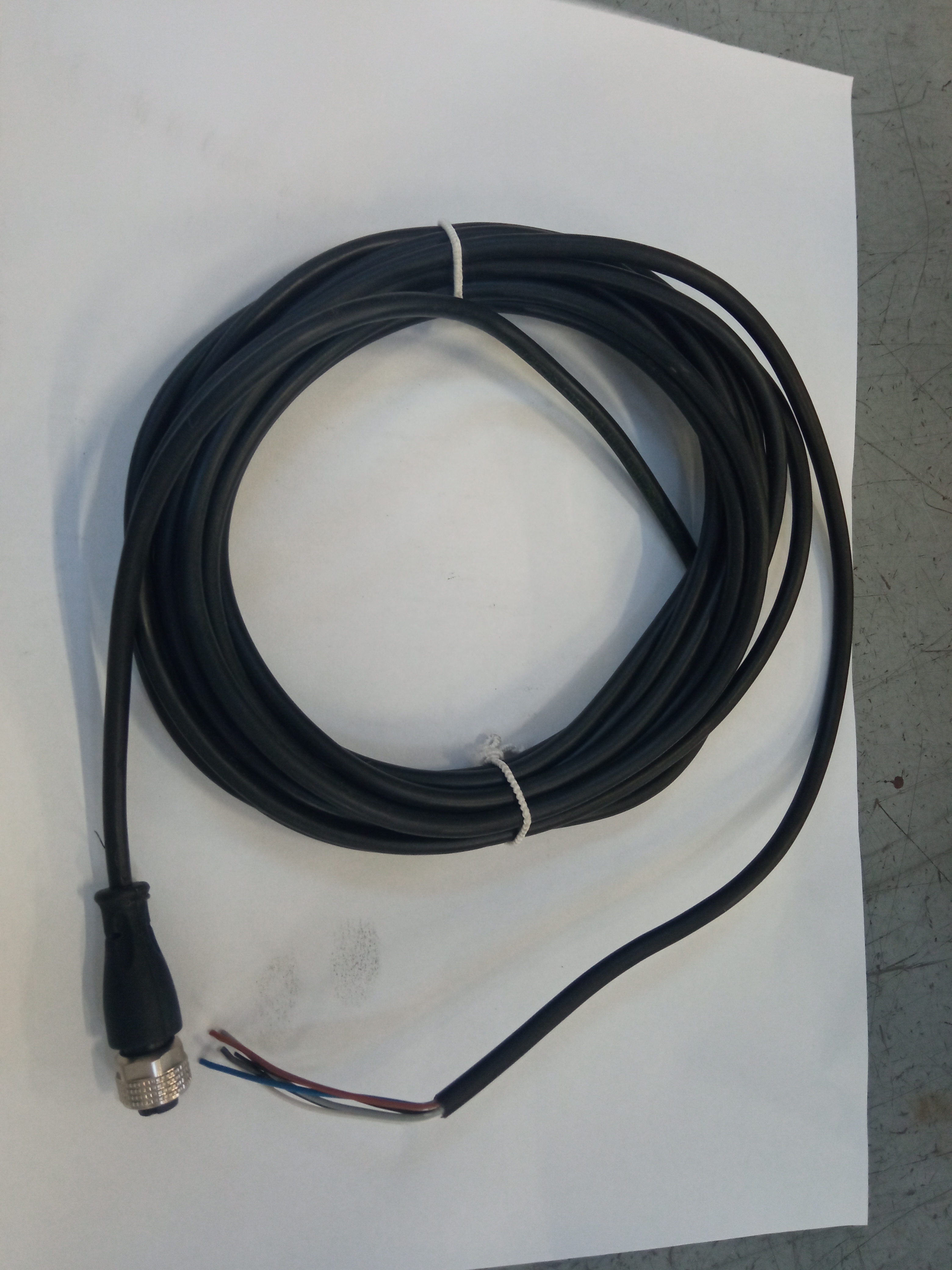 Connettore HTP femm. M12 dritto 5 poli + cavo nero in pvc - codice 54620470