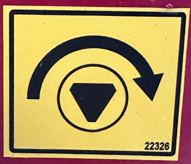 SIGN 'ROTATION RIGHT' - codice 22326
