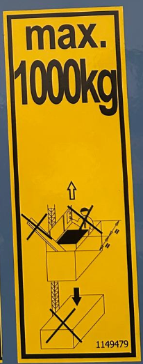SCHILD 'MAX 1000 KG' - codice 1149479