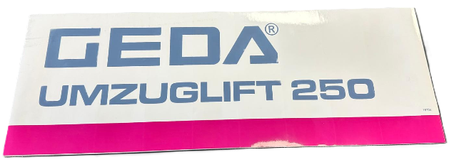 PVC LABEL 'GEDA UZL 250' - codice 18704