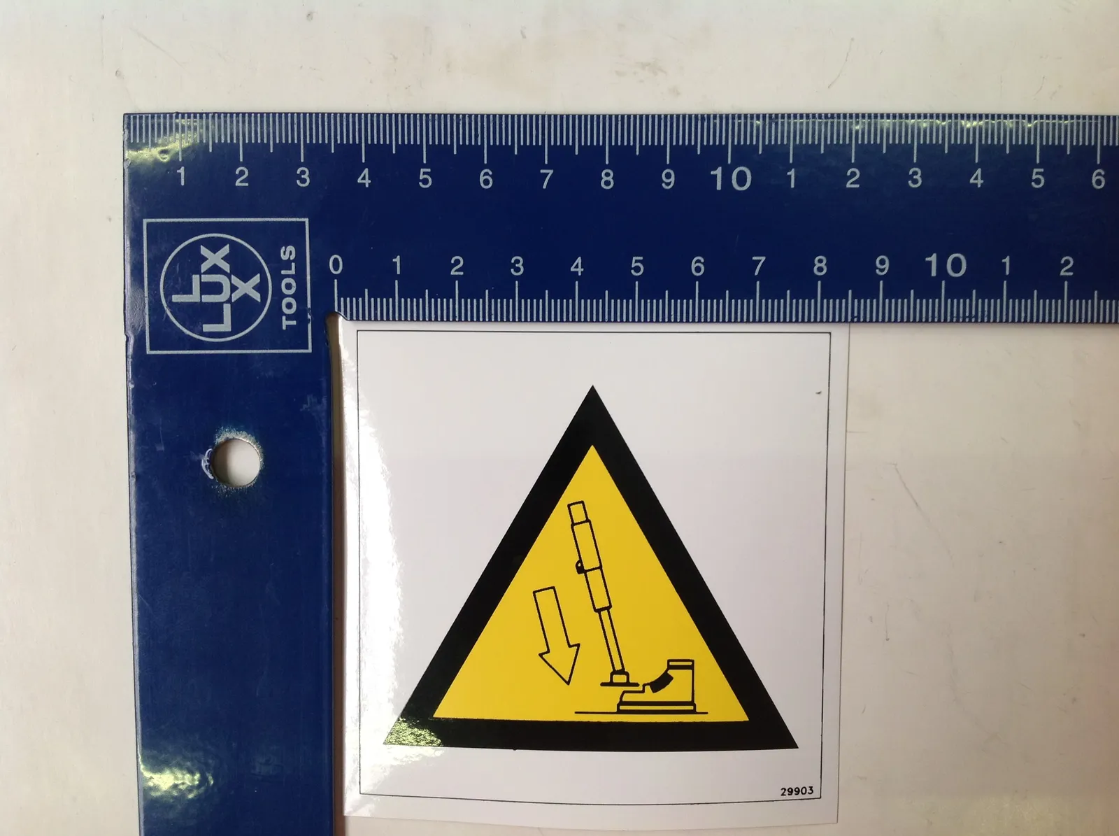 Adesivo pericolo schiacciamento stabilizzatore blu - codice 07-SQR29903