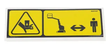 DECAL, HAND CRUSHING HAZARD - codice 00-AU2107