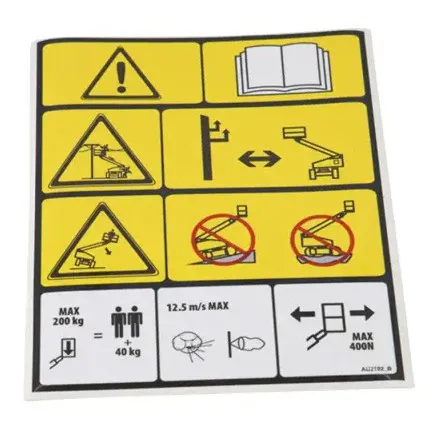 DECAL, LOADS AND INSTRUCTIONS - codice 00-AU2102