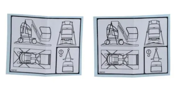 DECAL, TIE DOWN AND LIFTING - codice 00-AU2101
