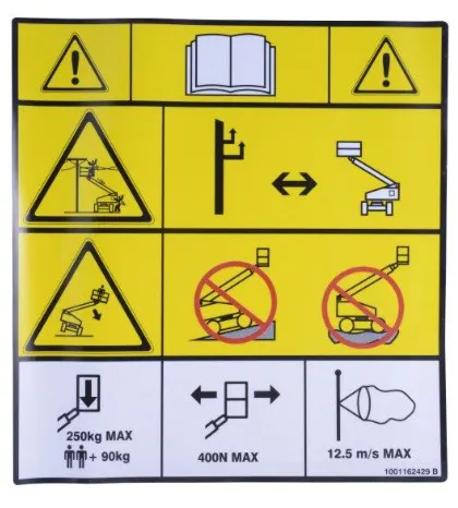 1 - DECAL,TIPPING/ELECT PLF - Codice 00-1001162429