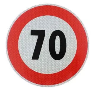 Disco adesivo limite velocità 70 km/h - codice 10-T99003