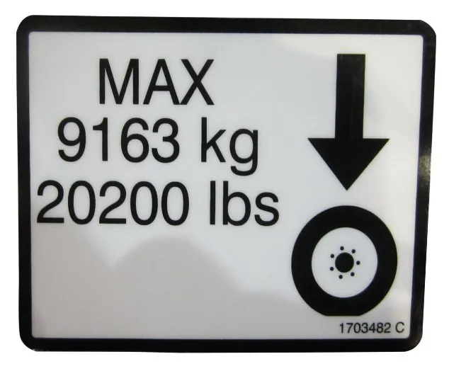 DECAL,MAX TIRE LOAD - codice 00-1703482