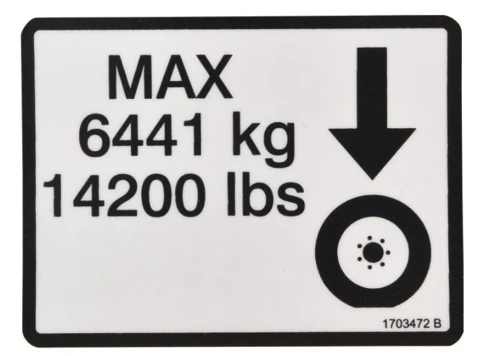 DECAL,MAX TIRE LOAD - codice 00-1703472