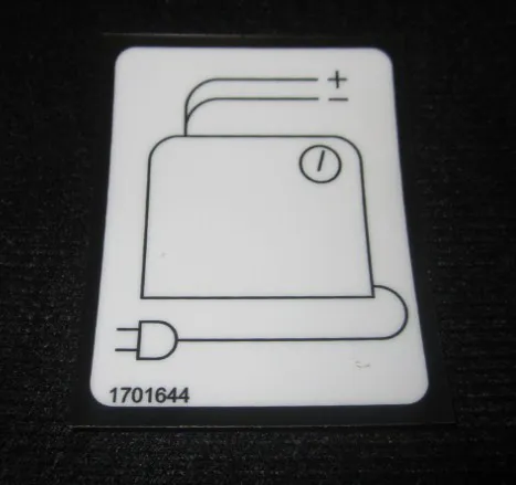 DECAL, BATTERY CHARGER - codice 00-1701644