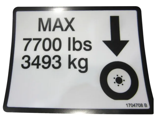 DECAL,7700LBS TIRE LOAD - codice 00-1704708