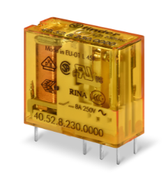 1 - MINI RELE' PER C.S. 2 CONTATTI 8A - 48 VAC - Codice 102-405280480000