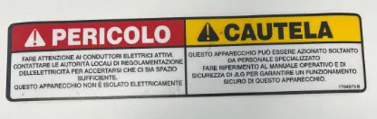 DECAL,CAUTION(CE,ITA) - codice 00-1704673