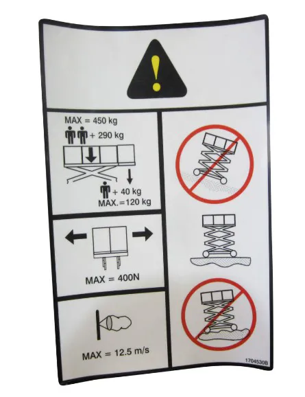 DECAL, CAPACITY (450KG) (E/A) - codice 00-1704530