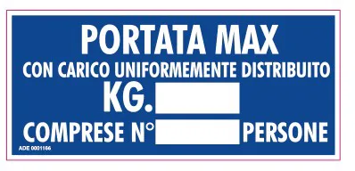 Adesivo 'portata max' + n°persone - codice 99-ADE0001166