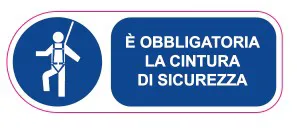 Adesivo 'obbligo imbragatura' 13x6 cm. - codice 99-ADE00001