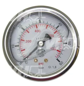 MANOMETRO 0-60 BAR 1/4 DIN CASSA INOX - codice 50-900006011