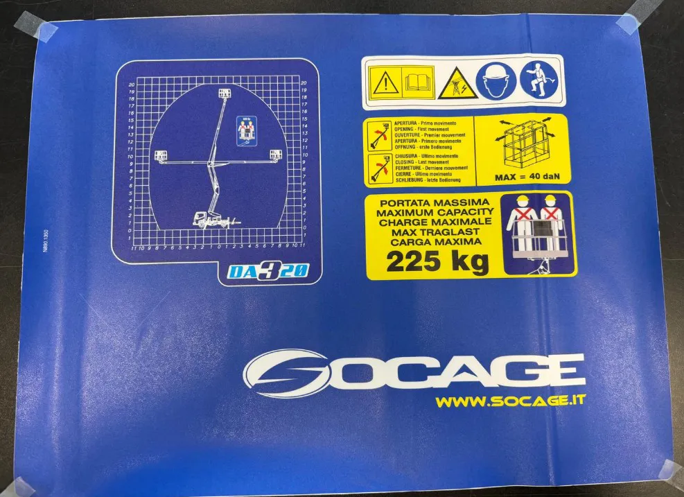 1 - PANNELLO ADESIVO CESTO COMPLETO DA320 (DIAGRAMMA) - Codice 34-N8901350