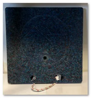 PIASTRA APPOGGIO PE NERO 400X400X40 MM C/MANIGLIA+SAGOMA - codice 115-AGPEN400X400-40